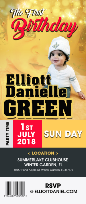 Eli's 1st Birthday Invite | Stationery Design by Expert Designer