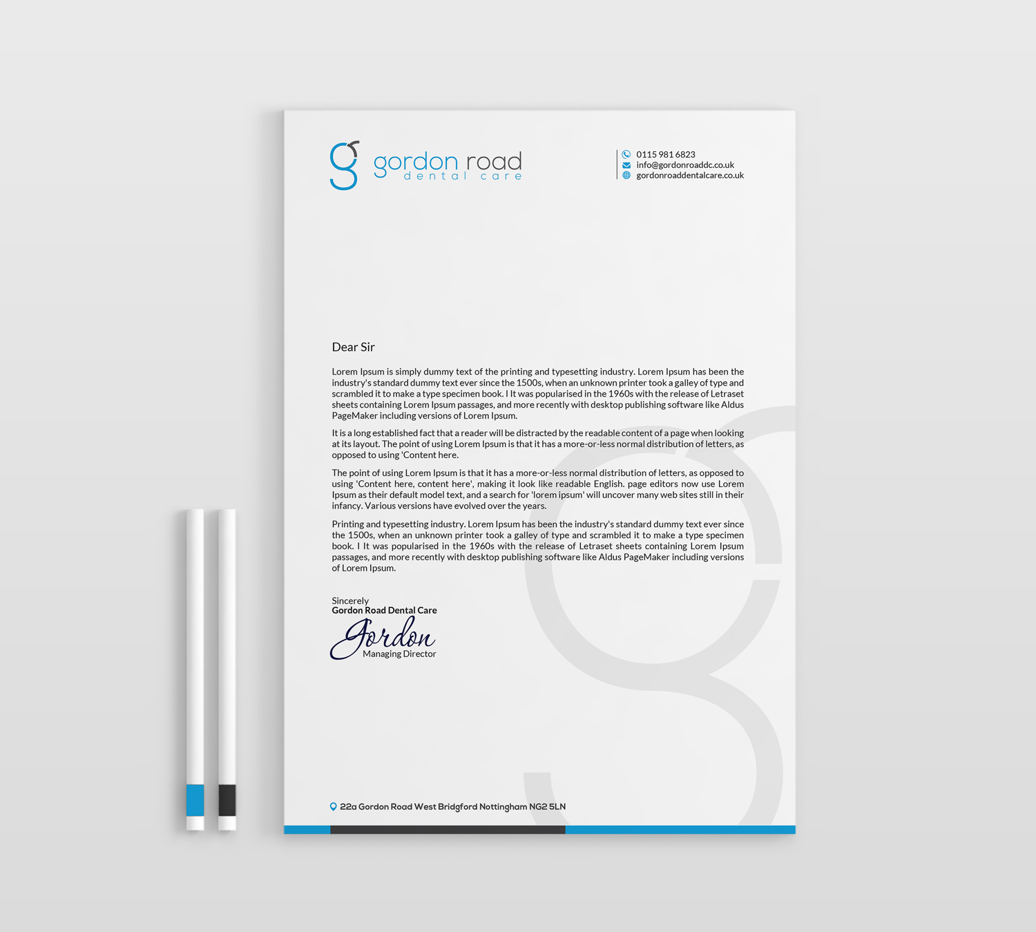 Letterhead Design by kreativedhir for Gordon Road Dental Care | Design #18617547