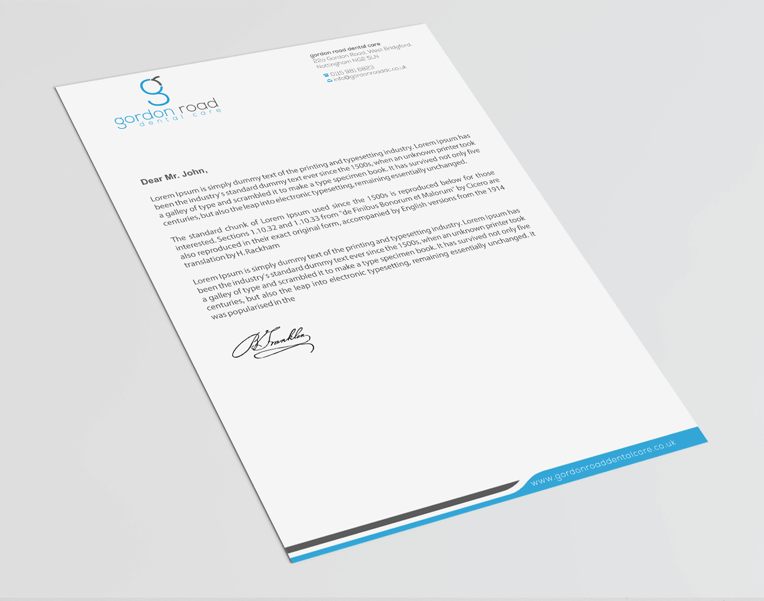 Briefkopf-Design von Infinitive Technology für Gordon Road Dental Care | Design #18618100