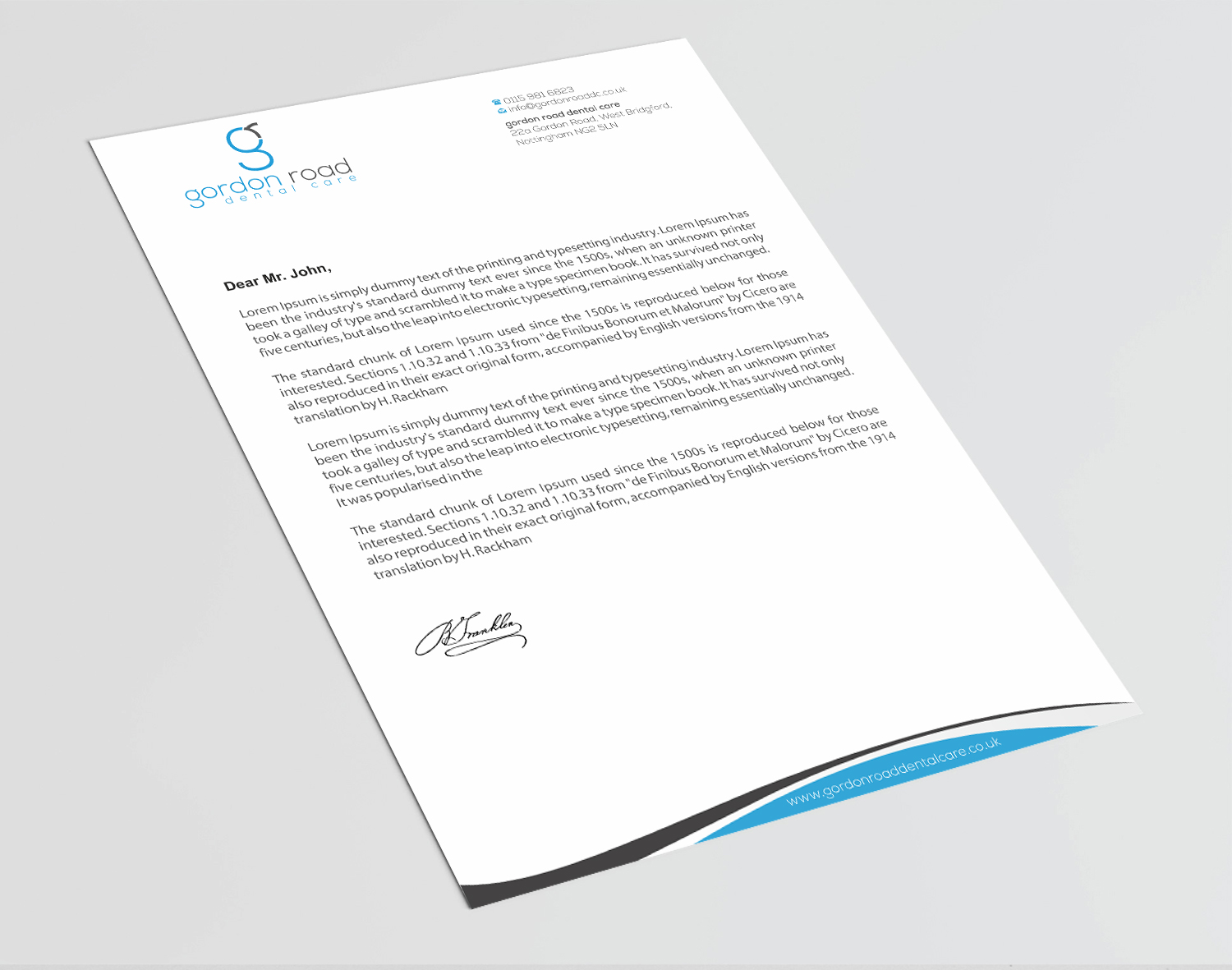 Briefkopf-Design von Infinitive Technology für Gordon Road Dental Care | Design #18618102