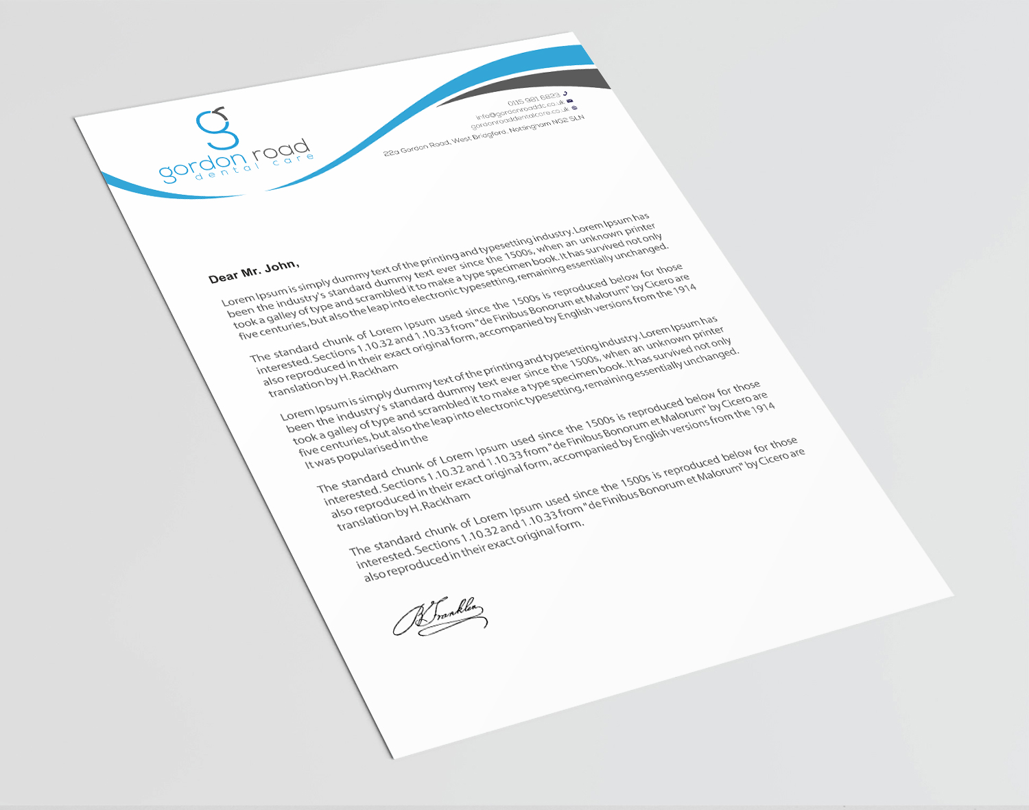 Briefkopf-Design von Infinitive Technology für Gordon Road Dental Care | Design #18618283