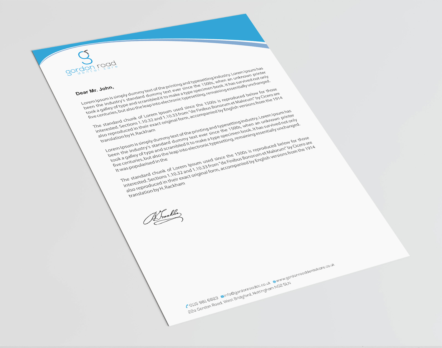 Briefkopf-Design von Infinitive Technology für Gordon Road Dental Care | Design #18620526