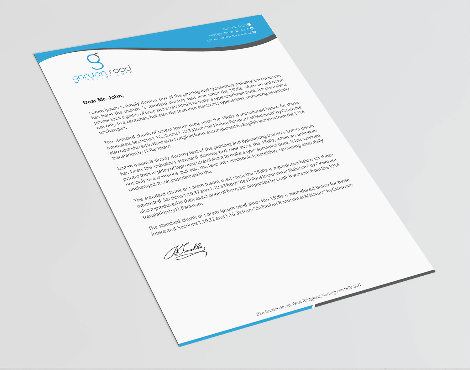 Briefkopf-Design von Infinitive Technology für Gordon Road Dental Care | Design #18620528