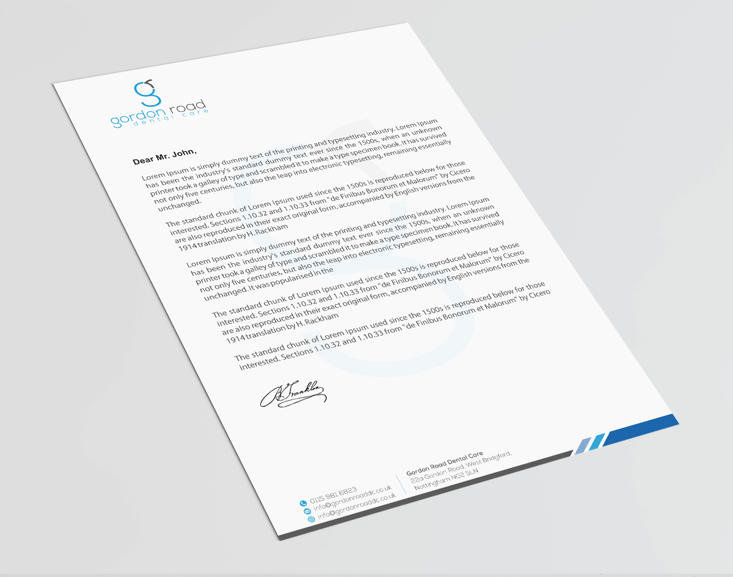 Briefkopf-Design von Infinitive Technology für Gordon Road Dental Care | Design #18620535