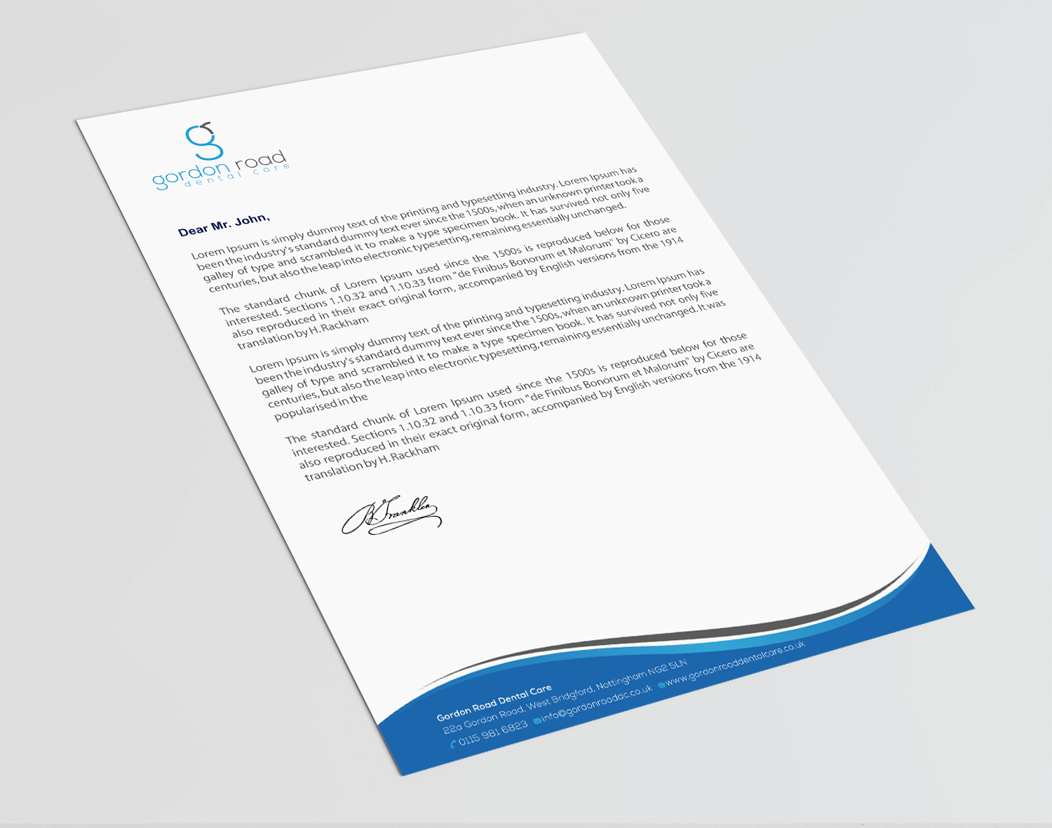 Briefkopf-Design von Infinitive Technology für Gordon Road Dental Care | Design #18620536