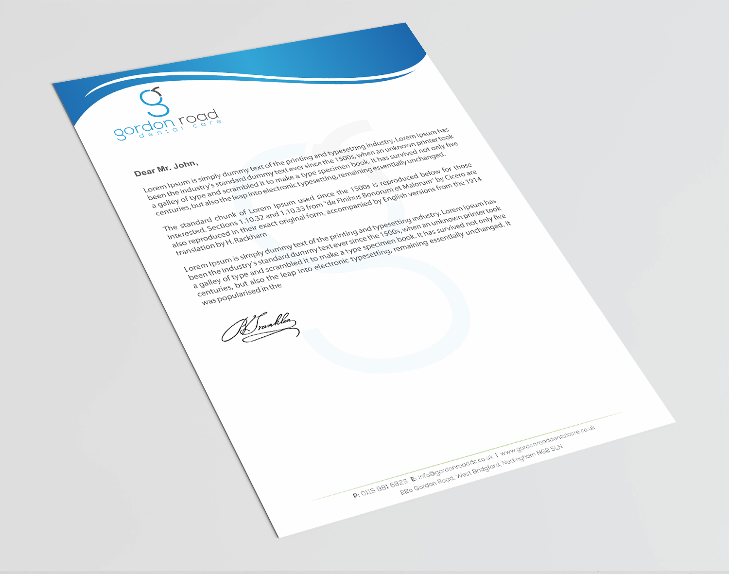 Briefkopf-Design von Infinitive Technology für Gordon Road Dental Care | Design #18624811