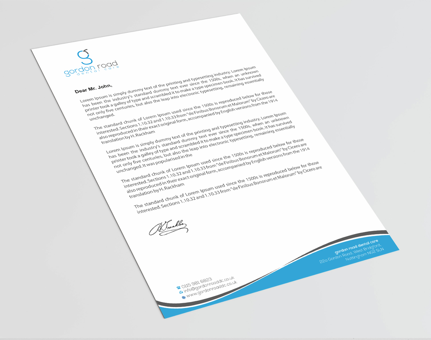 Briefkopf-Design von Infinitive Technology für Gordon Road Dental Care | Design #18624813