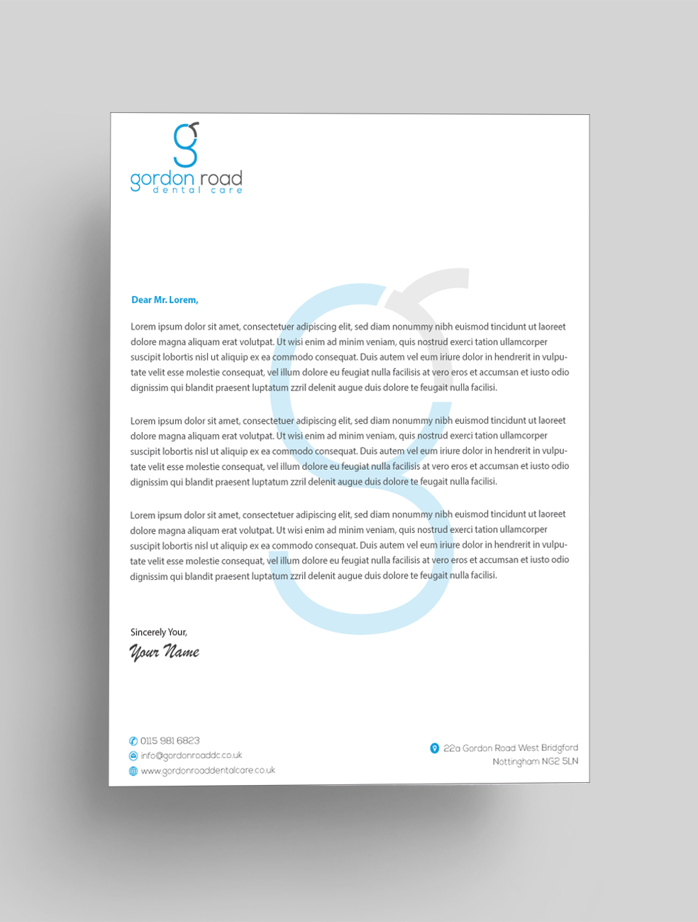 Briefkopf-Design von Infinitive Technology für Gordon Road Dental Care | Design #18644725