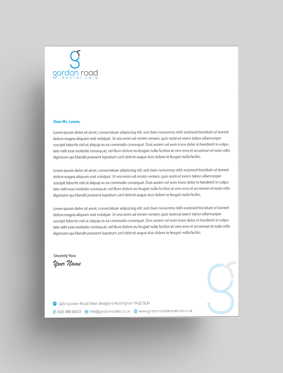Briefkopf-Design von Infinitive Technology für Gordon Road Dental Care | Design #18644728