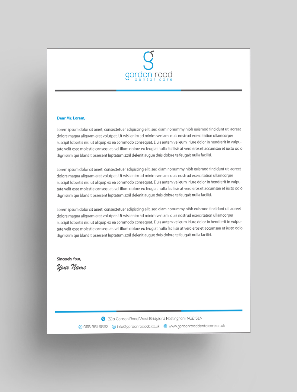 Letterhead Design by Infinitive Technology for Gordon Road Dental Care | Design #18644752