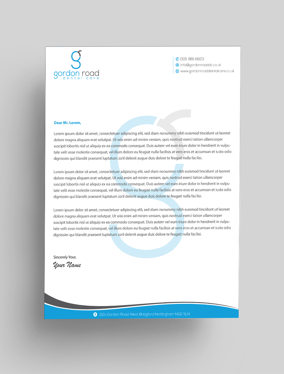 Letterhead Design by Infinitive Technology for Gordon Road Dental Care | Design #18644973