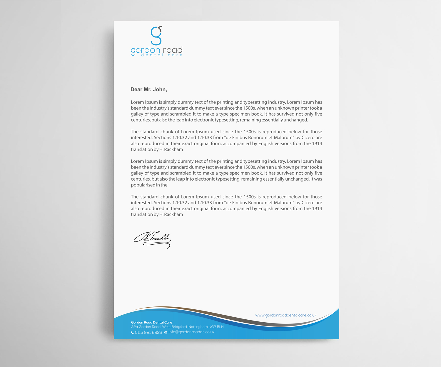Briefkopf-Design von Infinitive Technology für Gordon Road Dental Care | Design #18648001