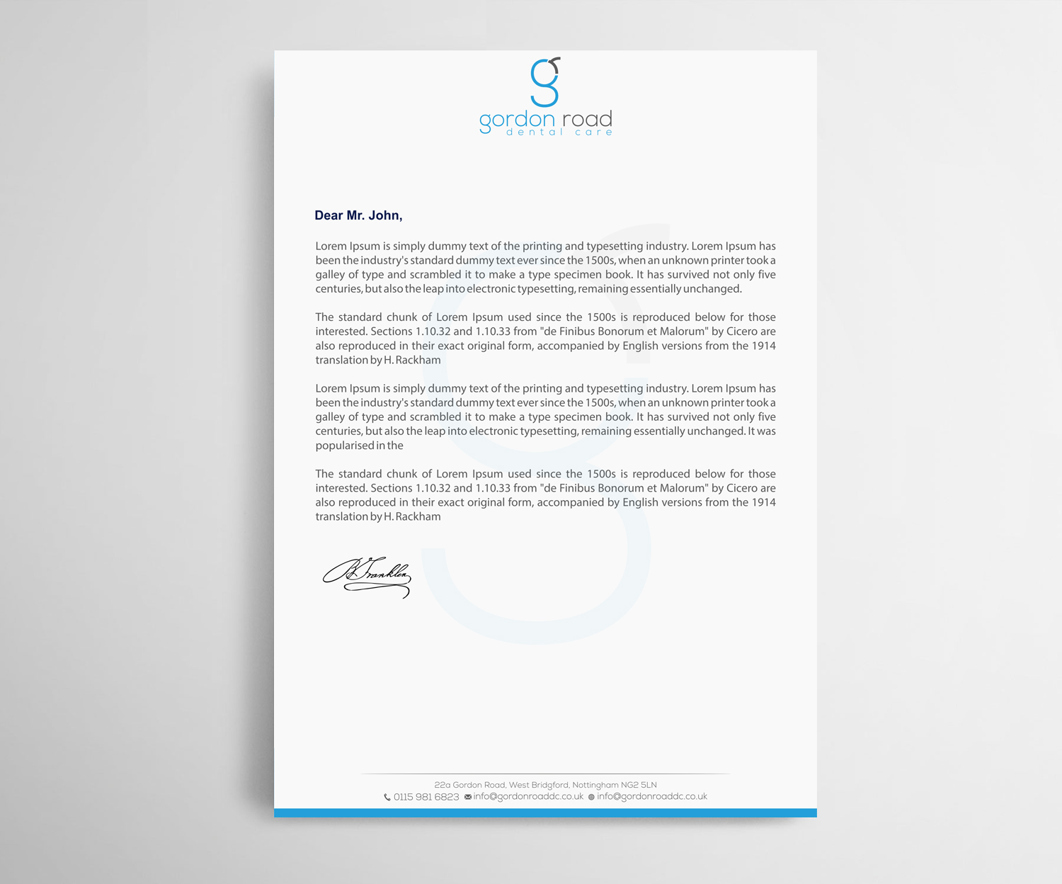 Briefkopf-Design von Infinitive Technology für Gordon Road Dental Care | Design #18648003