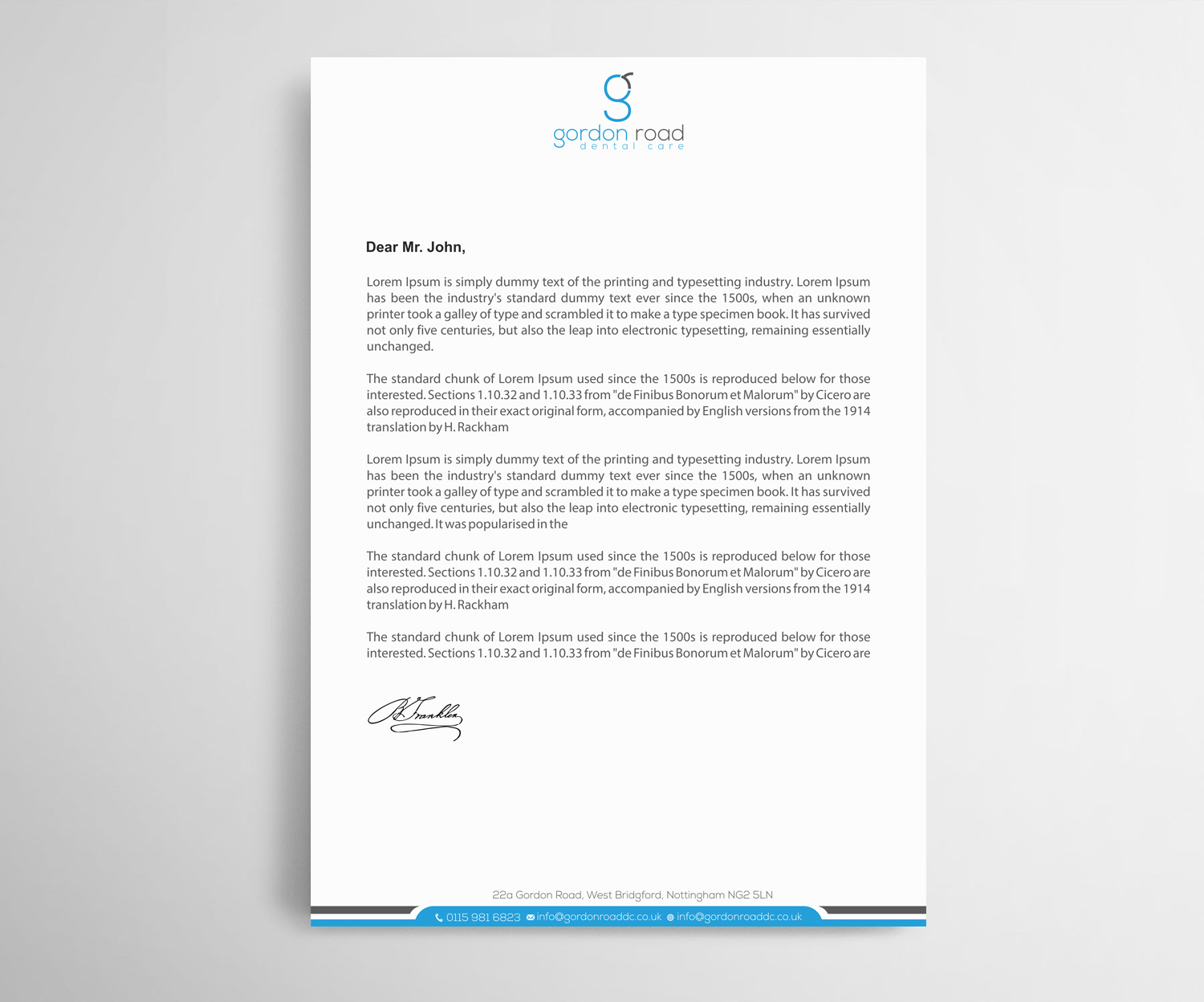 Letterhead Design by Infinitive Technology for Gordon Road Dental Care | Design #18648539