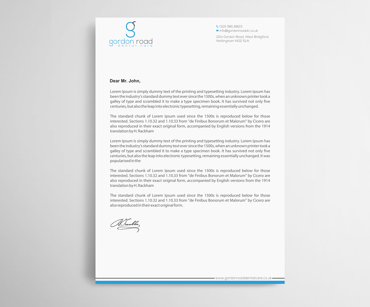 Letterhead Design by Infinitive Technology for Gordon Road Dental Care | Design #18648570