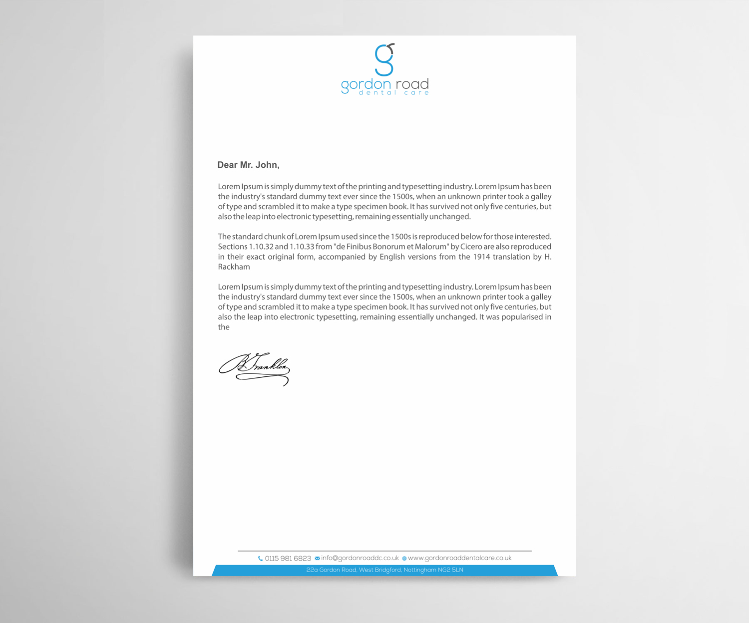 Letterhead Design by Infinitive Technology for Gordon Road Dental Care | Design #18648583