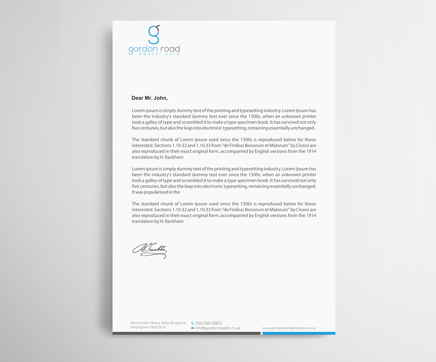 Briefkopf-Design von Infinitive Technology für Gordon Road Dental Care | Design #18649085