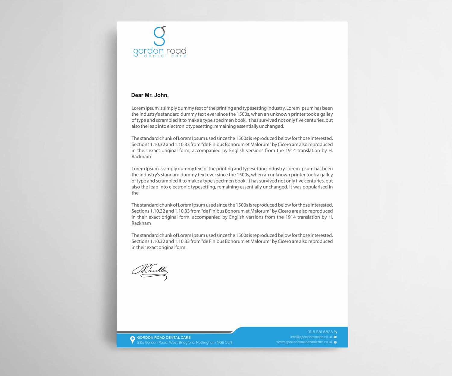 Letterhead Design by Infinitive Technology for Gordon Road Dental Care | Design #18649087