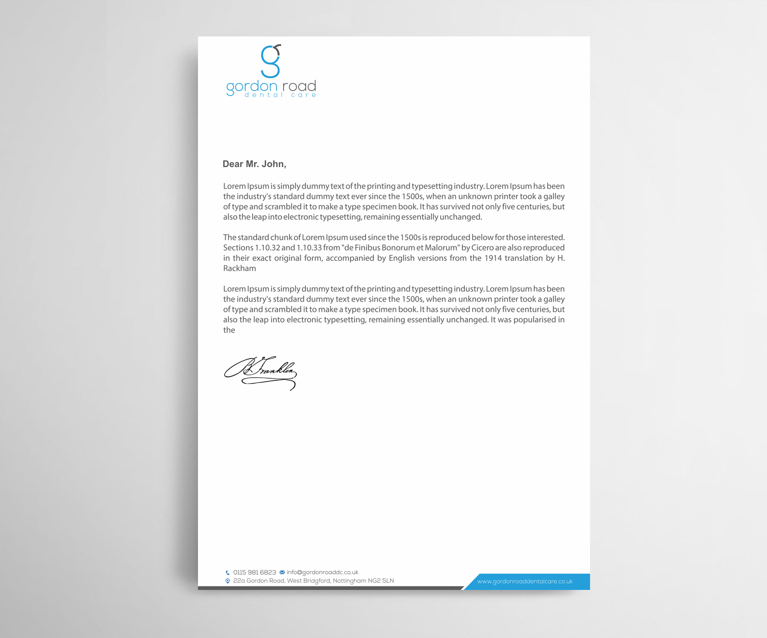 Letterhead Design by Infinitive Technology for Gordon Road Dental Care | Design #18649088