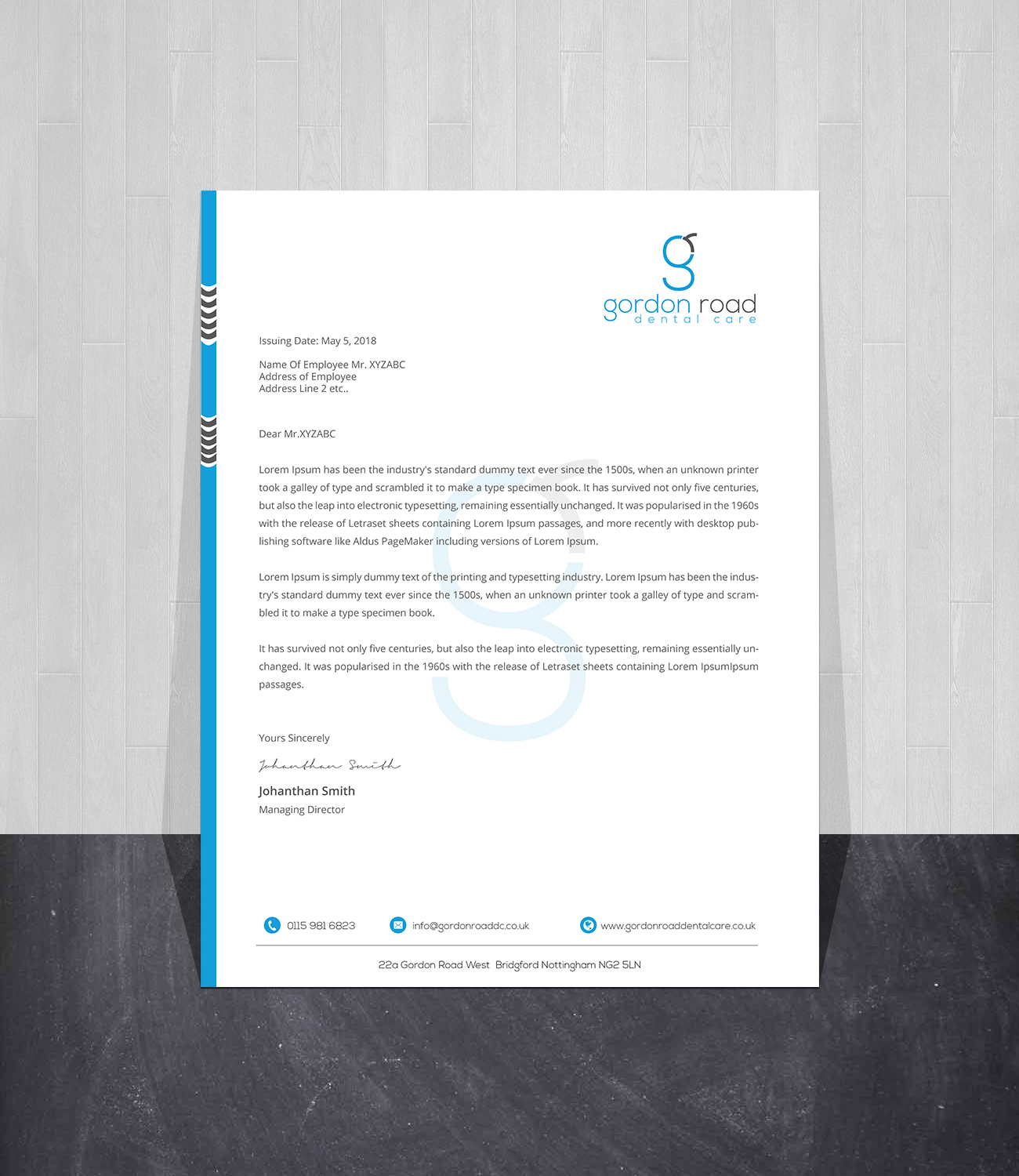 Letterhead Design by Creations Box 2015 for Gordon Road Dental Care | Design #18627907