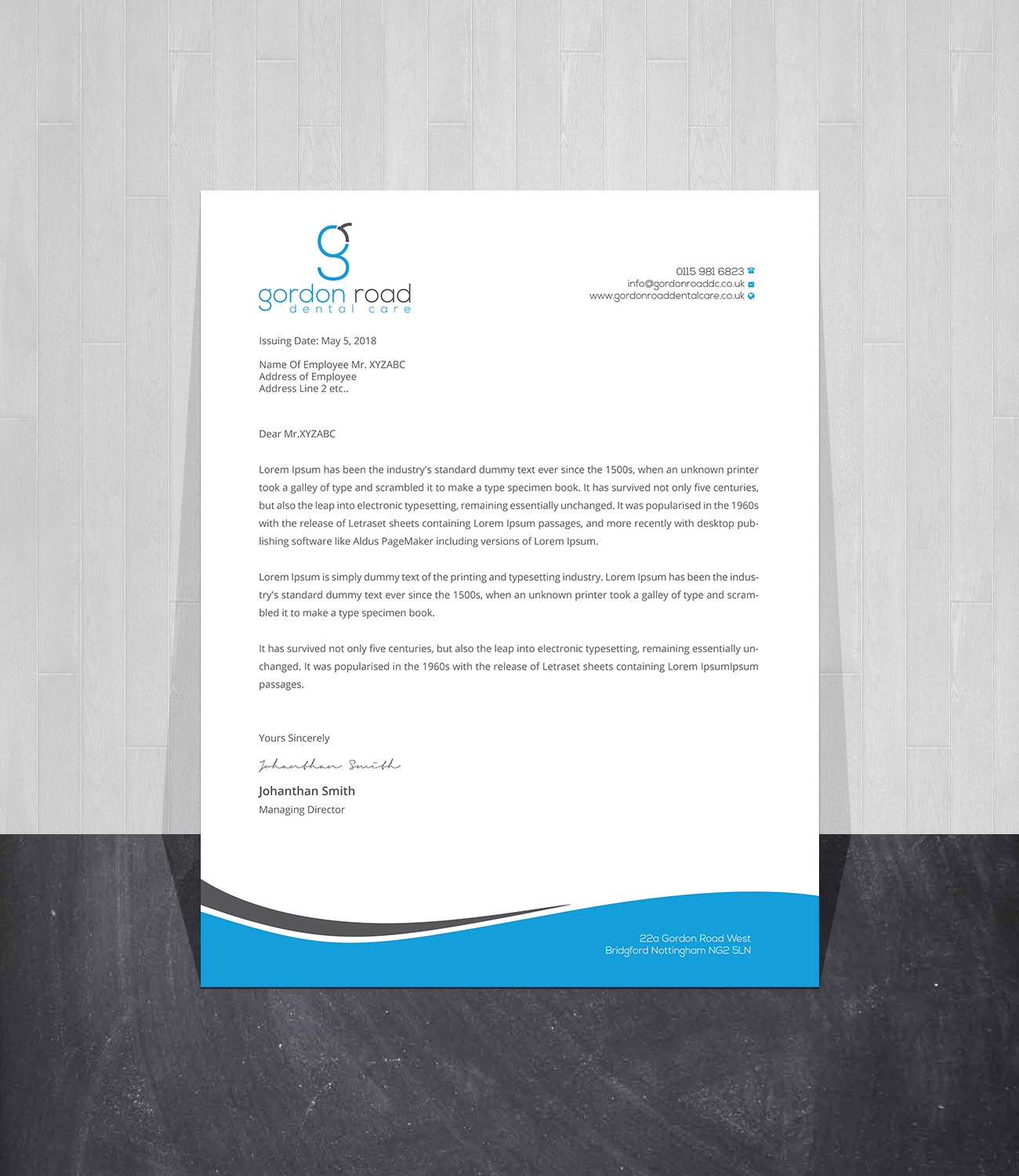 Letterhead Design by Creations Box 2015 for Gordon Road Dental Care | Design #18627908