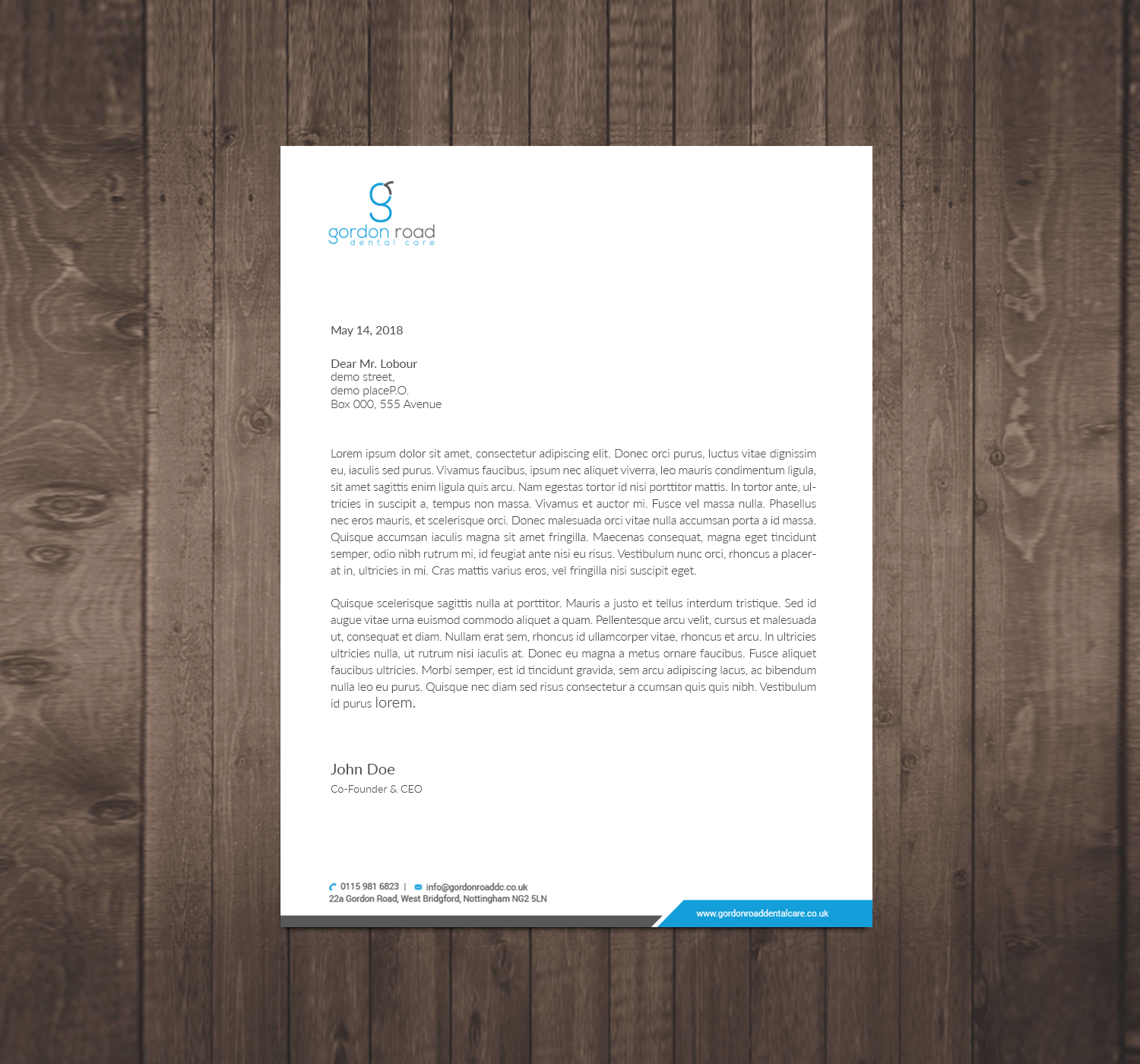 Briefkopf-Design von Right_D für Gordon Road Dental Care | Design #18640824