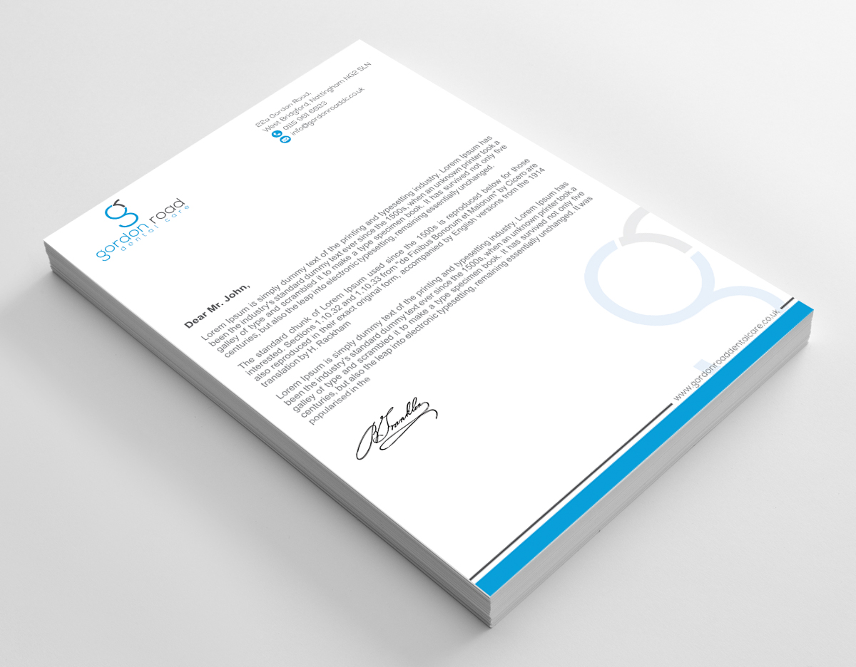 Letterhead Design by alpesh9520 for Gordon Road Dental Care | Design #18630562