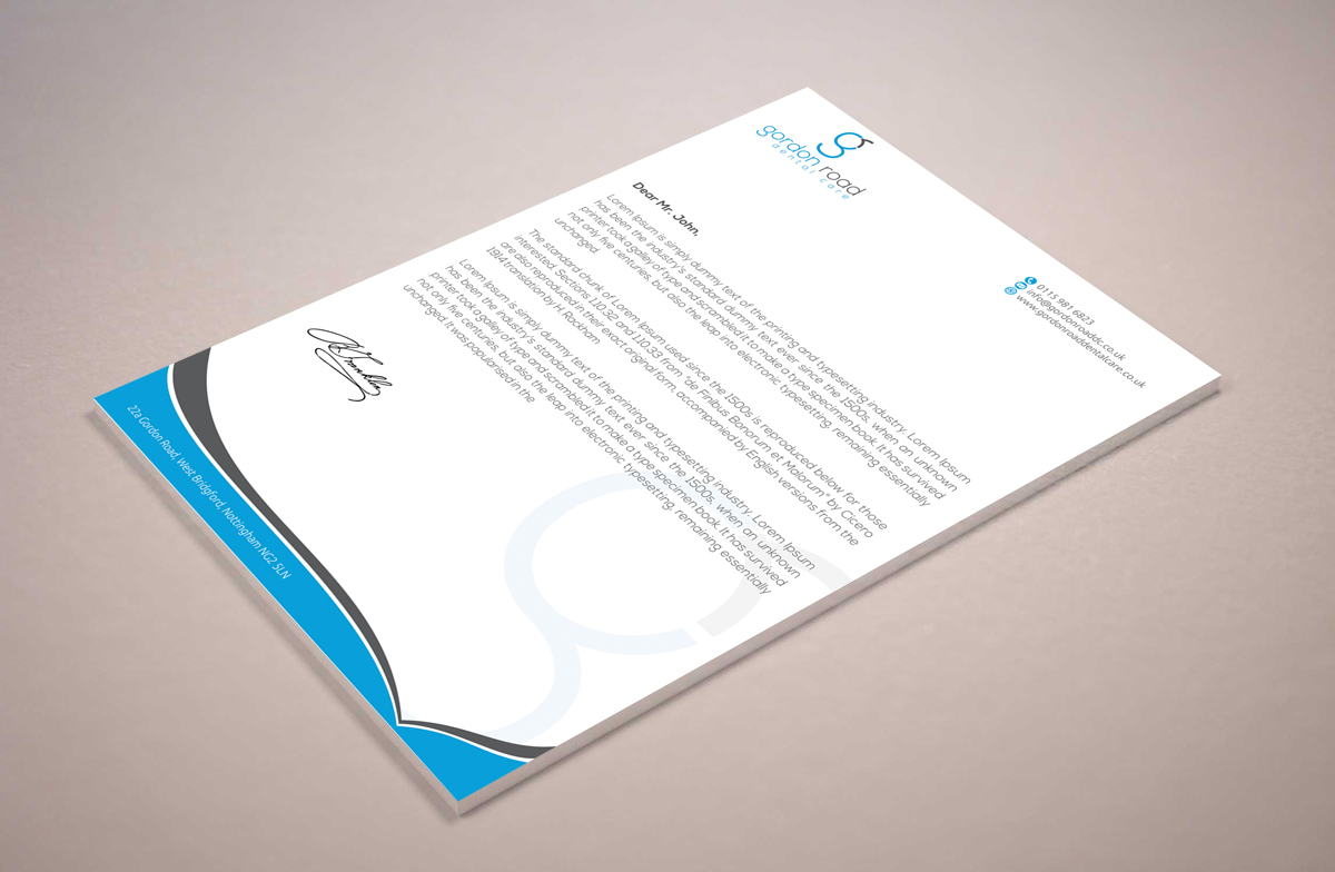 Letterhead Design by alpesh9520 for Gordon Road Dental Care | Design #18630565
