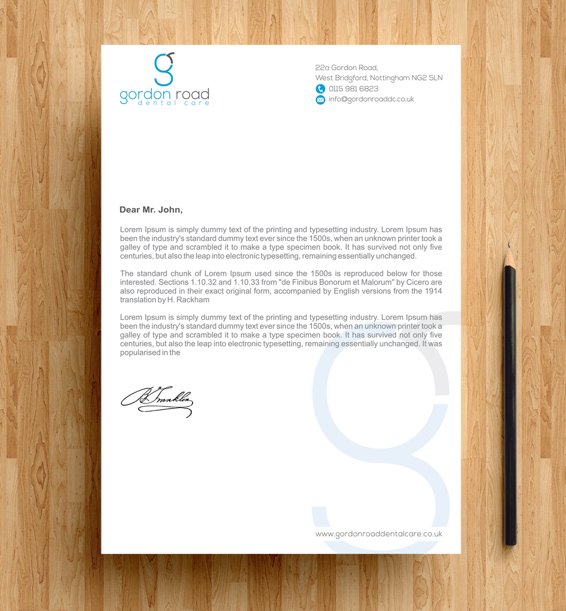 Letterhead Design by alpesh9520 for Gordon Road Dental Care | Design #18630568
