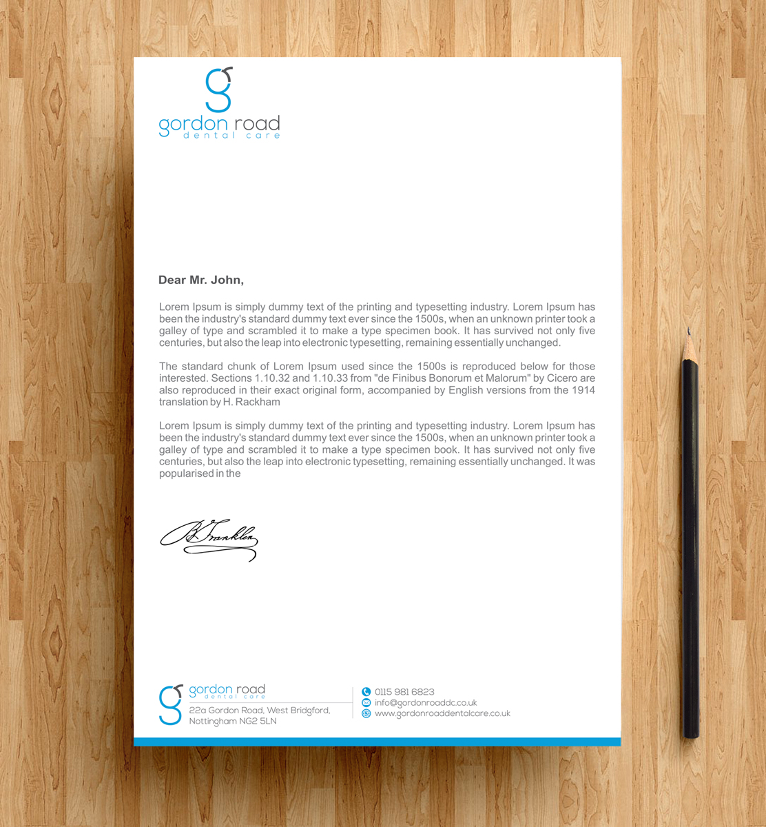 Letterhead Design by alpesh9520 for Gordon Road Dental Care | Design #18630876