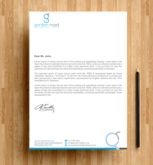 Letterhead Design by alpesh9520 for Gordon Road Dental Care | Design: #18630878