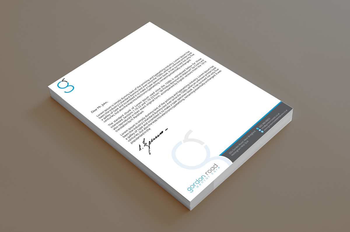 Letterhead Design by alpesh9520 for Gordon Road Dental Care | Design #18631098