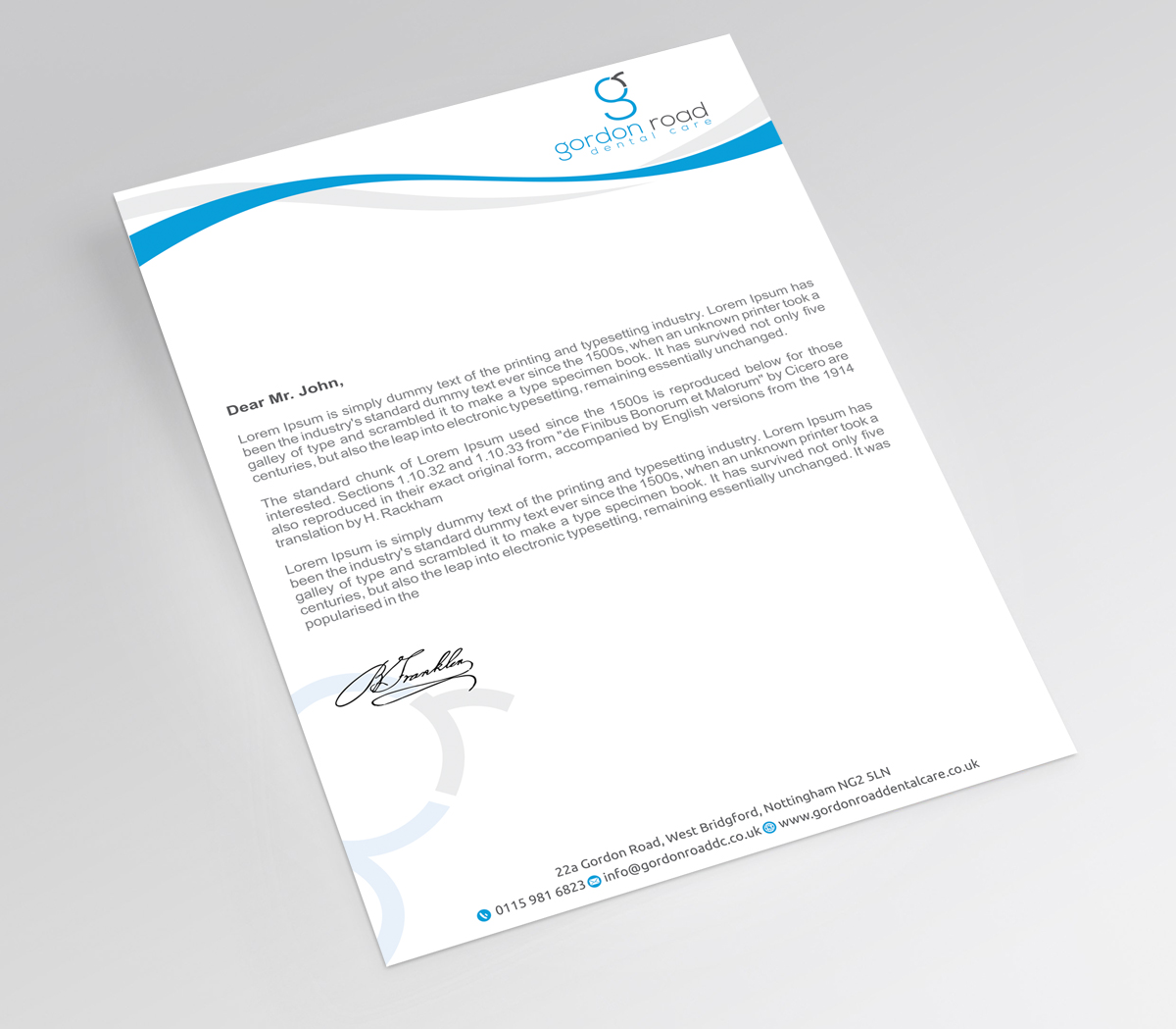 Letterhead Design by alpesh9520 for Gordon Road Dental Care | Design #18632455