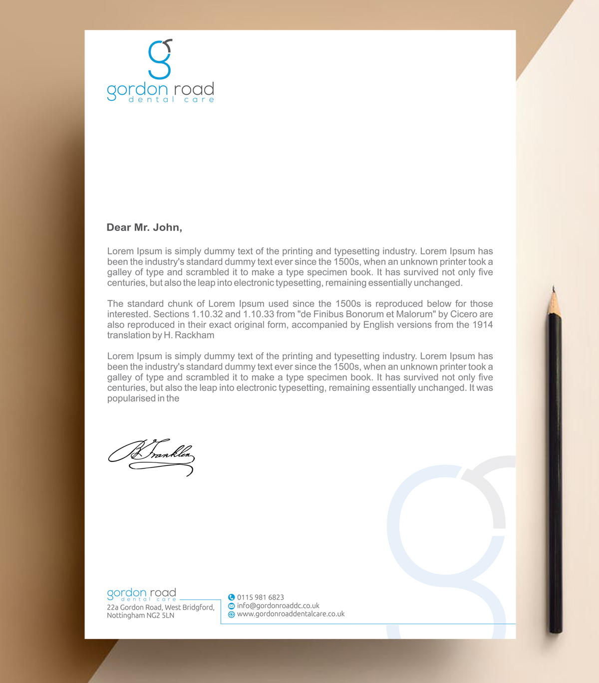 Letterhead Design by alpesh9520 for Gordon Road Dental Care | Design #18633549
