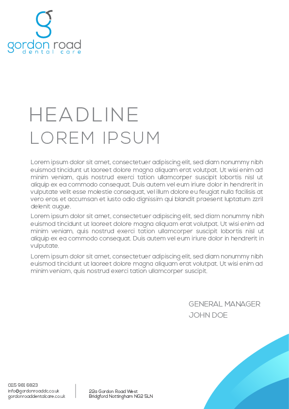 Letterhead Design by veeBC for Gordon Road Dental Care | Design #18668084