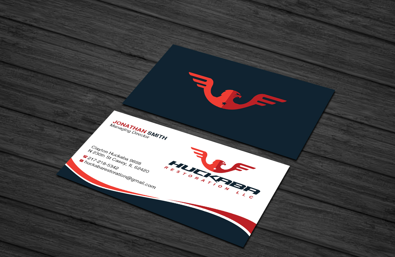 Business Card Design by Creations Box 2015 for Huckaba Restoration LLC  | Design #18616067