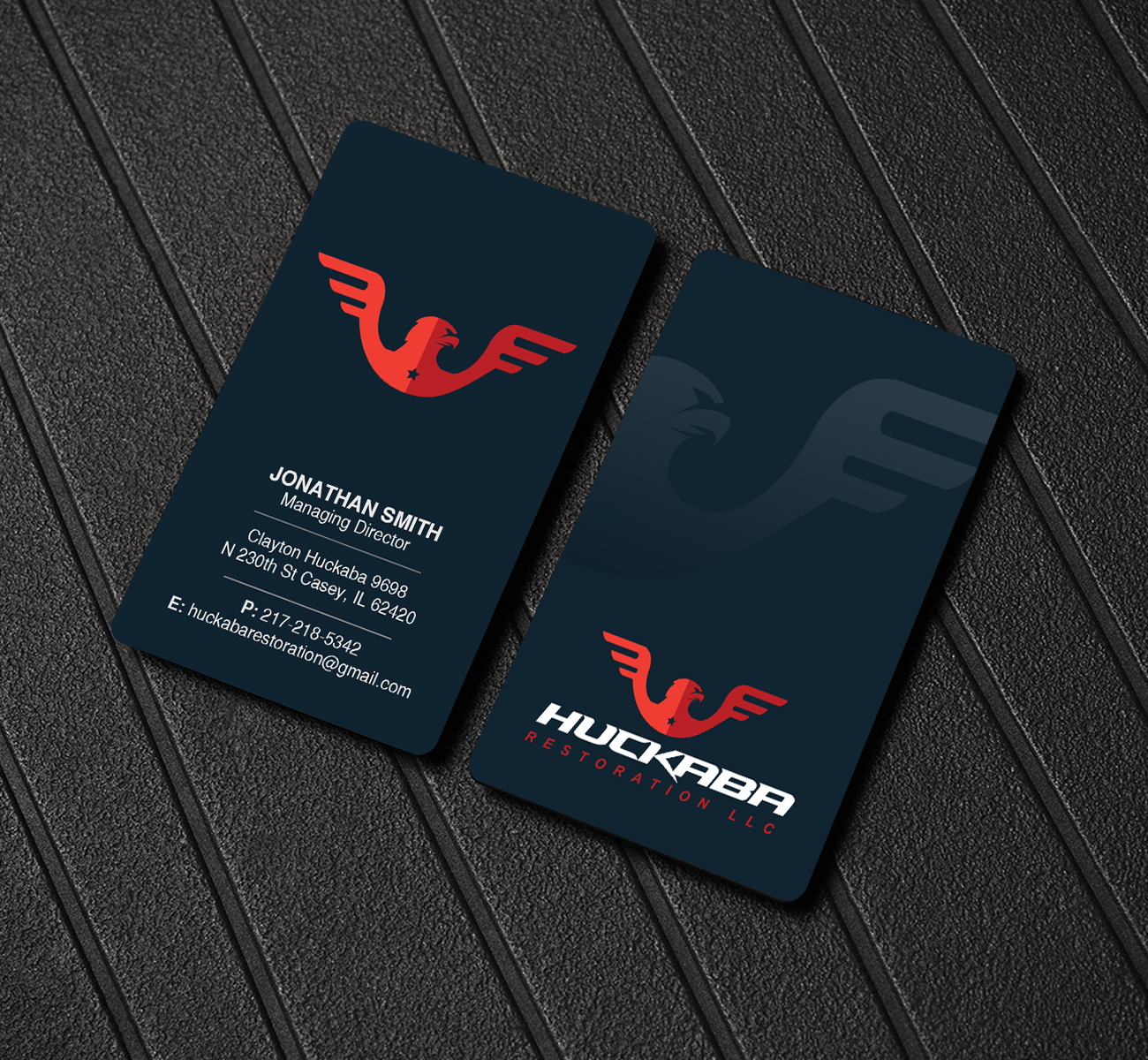 Business Card Design by Creations Box 2015 for Huckaba Restoration LLC  | Design #18618007