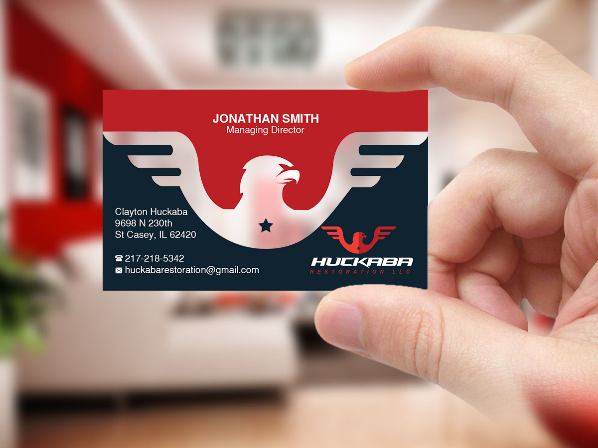 Business Card Design by Creations Box 2015 for Huckaba Restoration LLC  | Design #18618024
