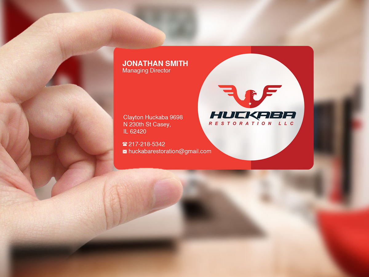 Business Card Design by Creations Box 2015 for Huckaba Restoration LLC  | Design #18618025