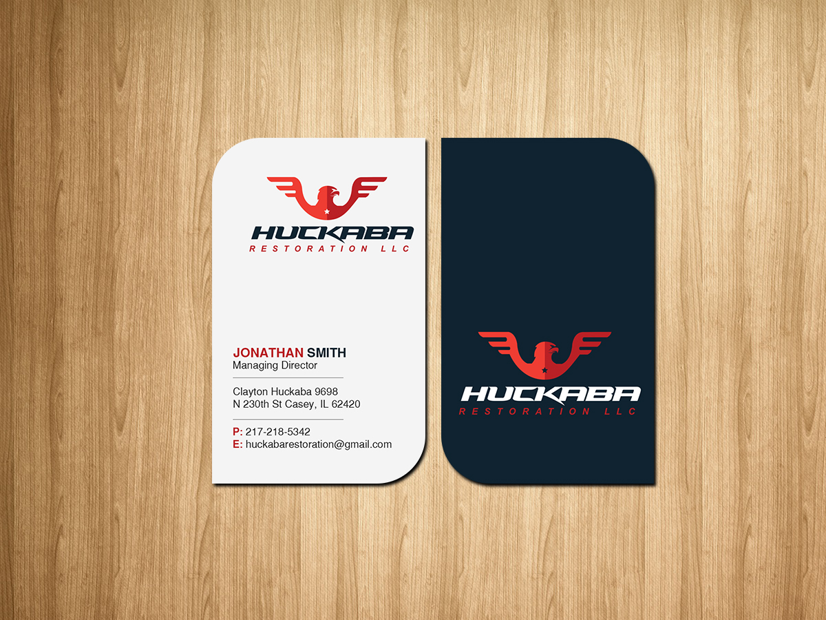 Business Card Design by Creations Box 2015 for Huckaba Restoration LLC  | Design #18618031
