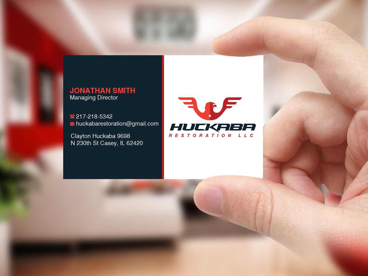 Business Card Design by Creations Box 2015 for Huckaba Restoration LLC  | Design #18618032