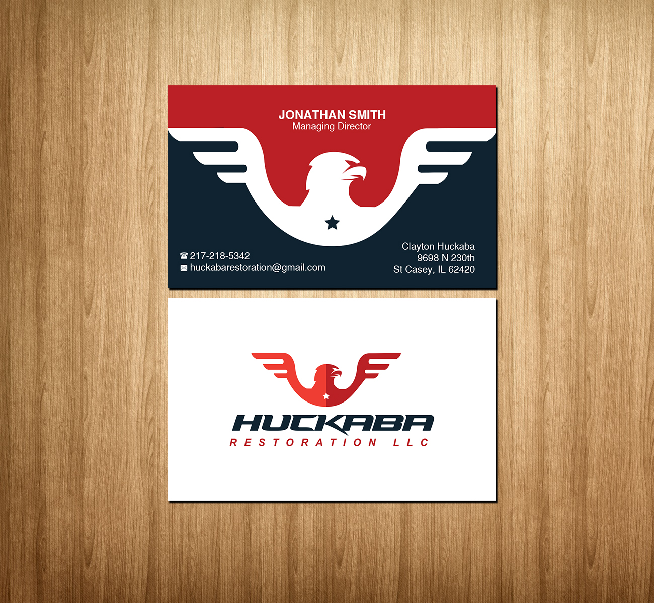 Business Card Design by Creations Box 2015 for Huckaba Restoration LLC  | Design #18618034