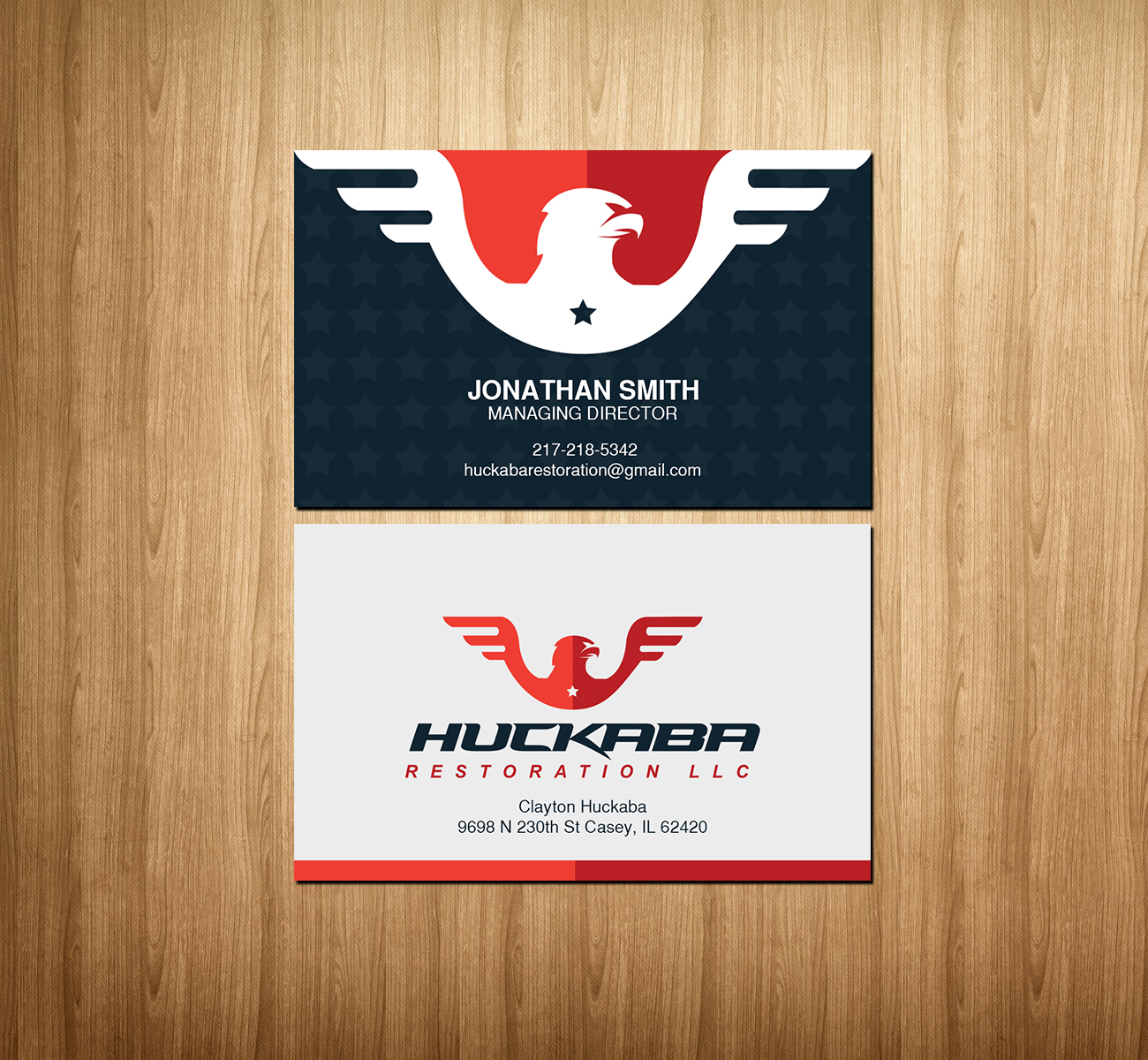 Business Card Design by Creations Box 2015 for Huckaba Restoration LLC  | Design #18618037