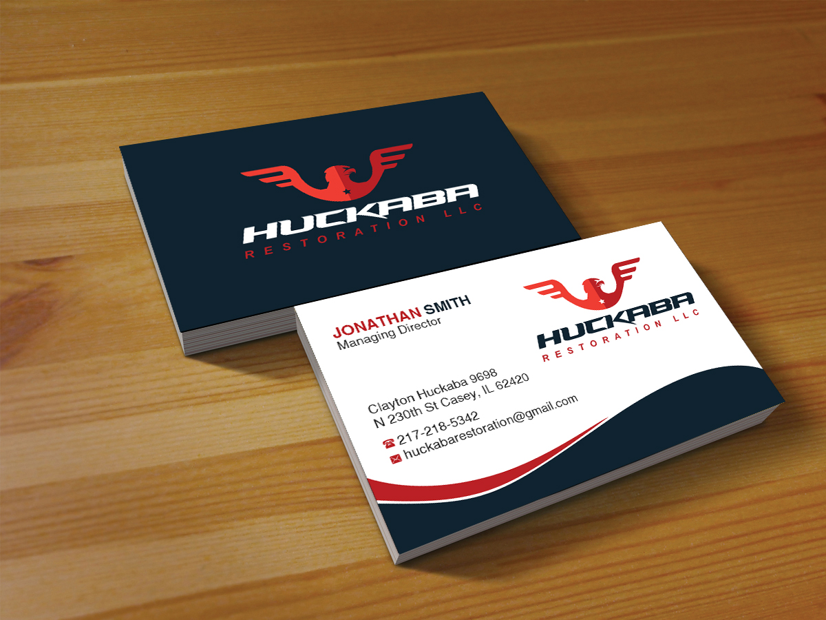 Business Card Design by Creations Box 2015 for Huckaba Restoration LLC  | Design #18618040