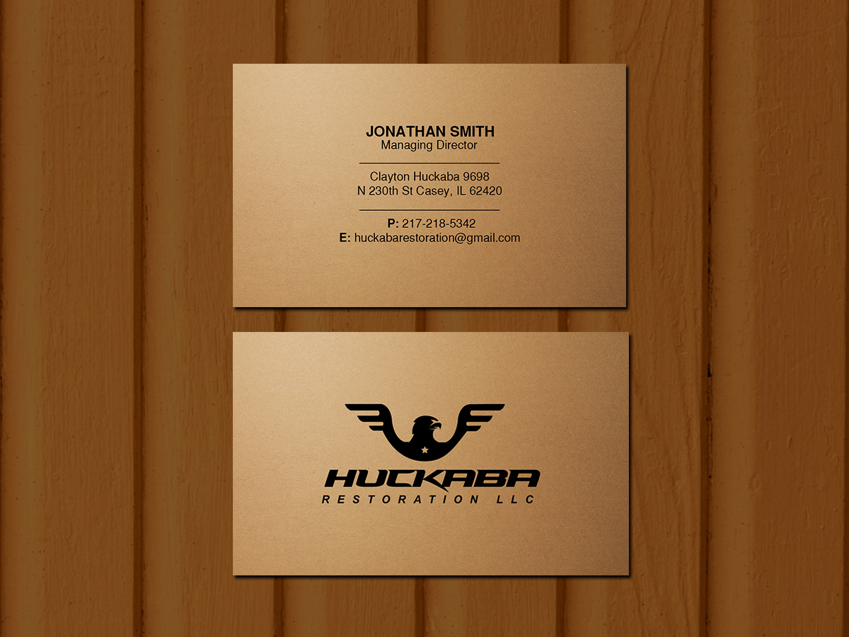 Business Card Design by Creations Box 2015 for Huckaba Restoration LLC  | Design #18618042