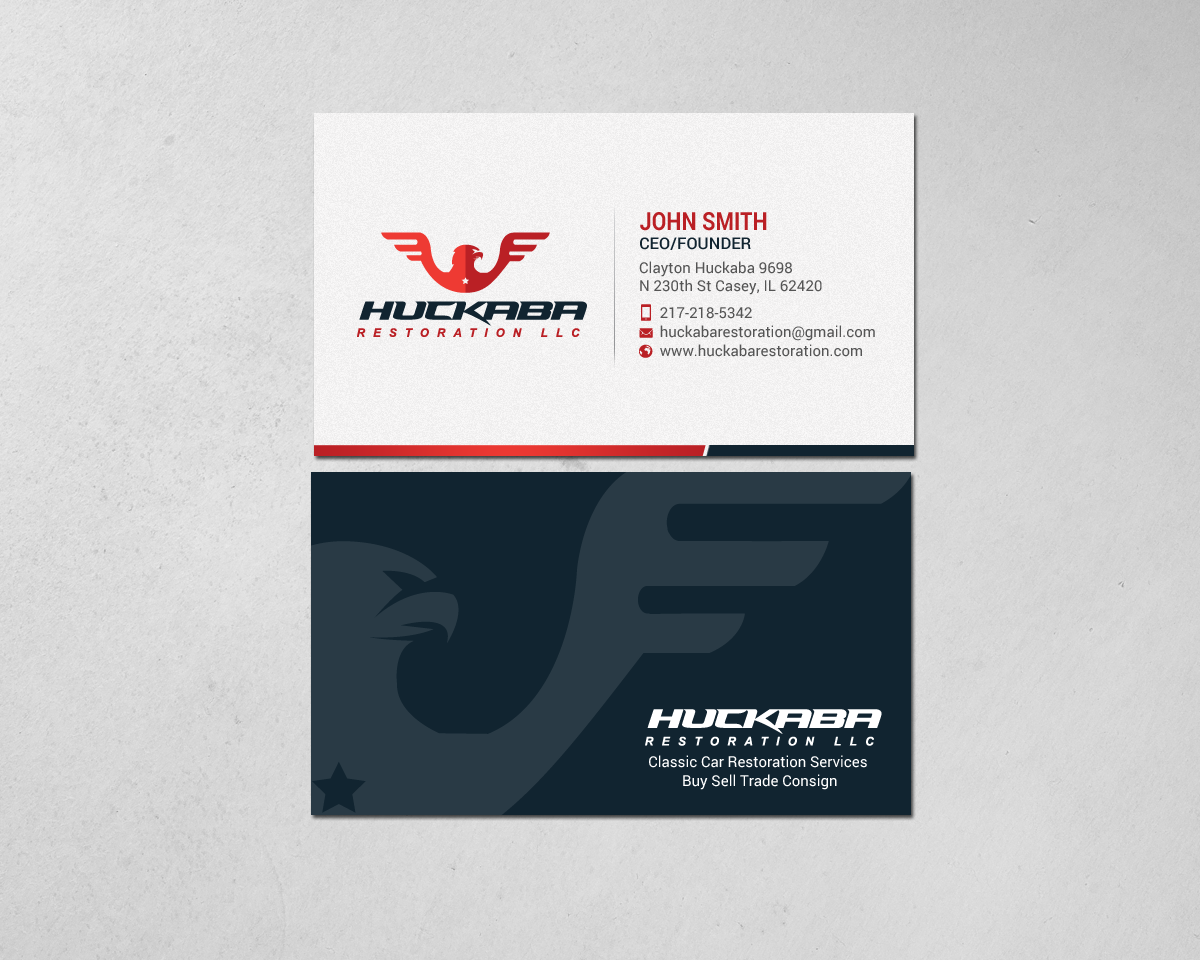 Business Card Design by chandrayaan.creative for Huckaba Restoration LLC  | Design #18612048
