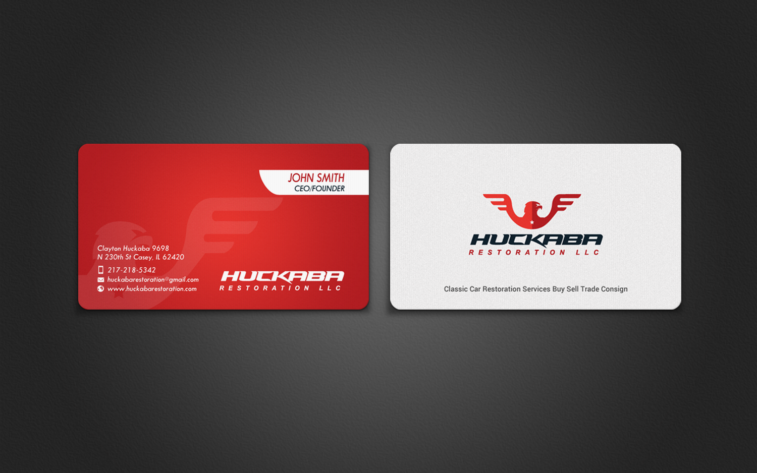 Business Card Design by chandrayaan.creative for Huckaba Restoration LLC  | Design #18613091