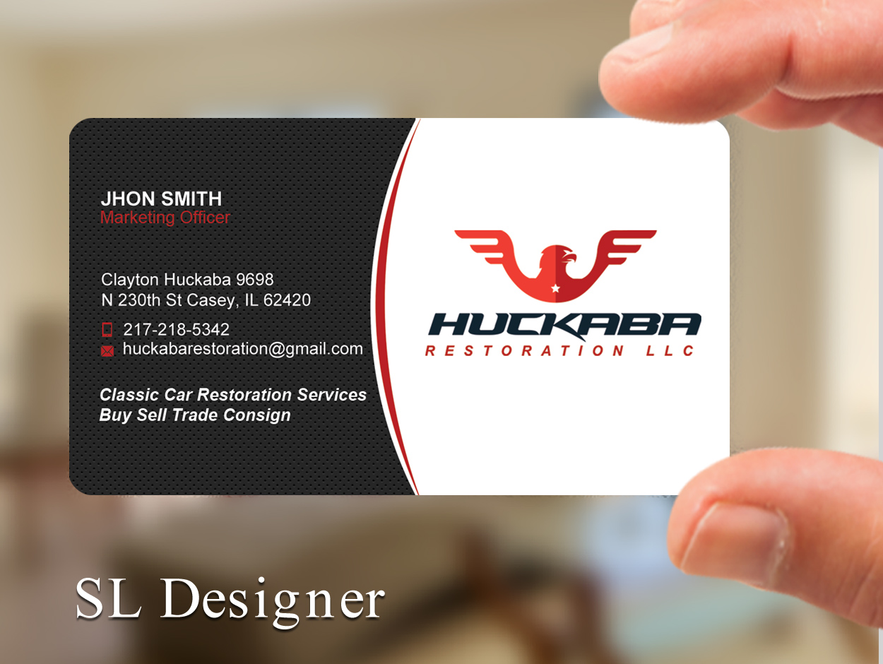 Design de Carte de Visite par SL Designer pour Huckaba Restoration LLC  | Design #18619502