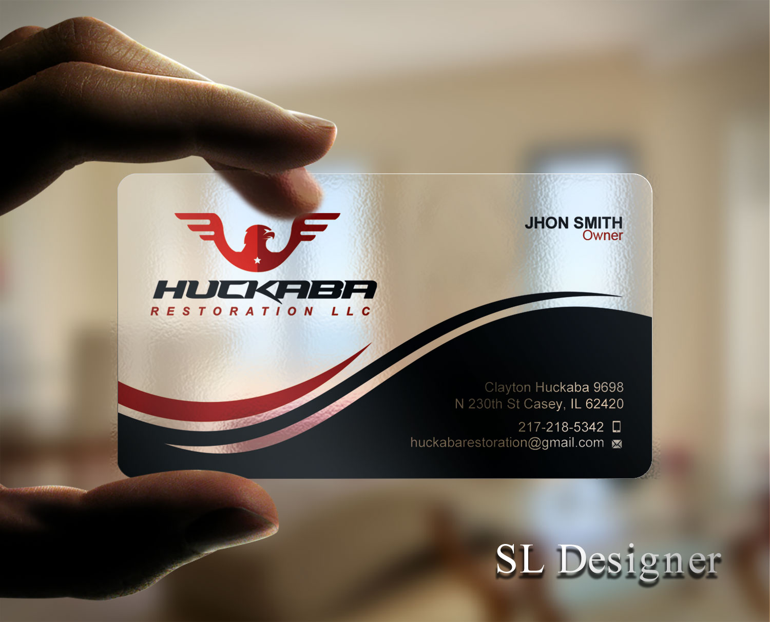 Design de Carte de Visite par SL Designer pour Huckaba Restoration LLC  | Design #18619505