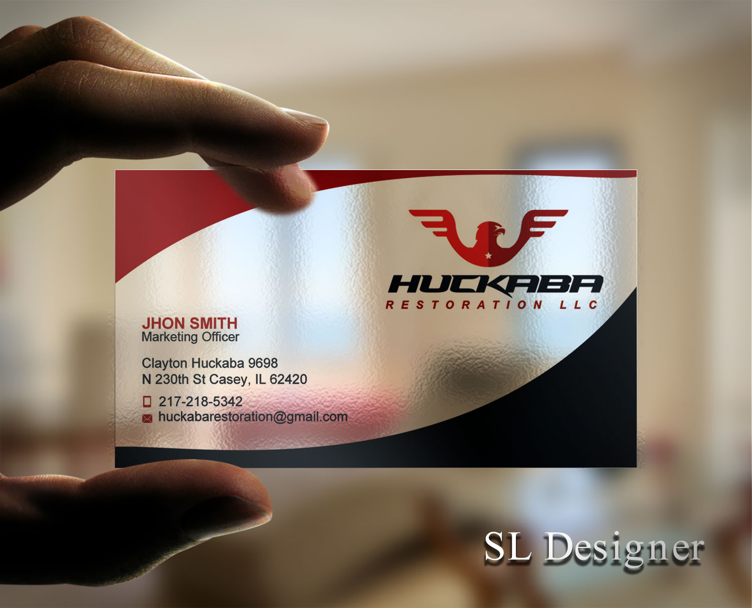 Business Card Design by SL Designer for Huckaba Restoration LLC  | Design #18619506